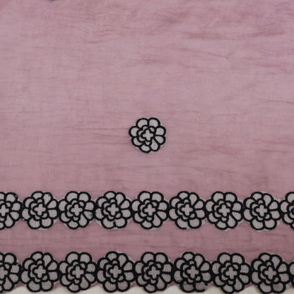 Mul Chanderi Border Embroidery Fabric