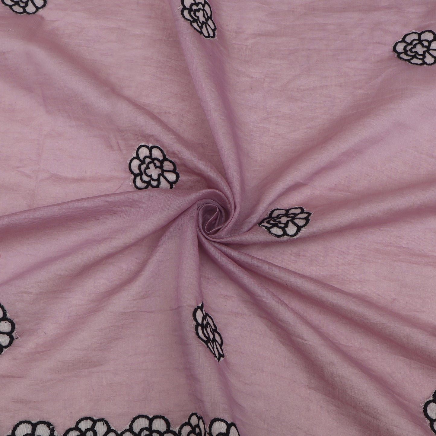 Mul Chanderi Border Embroidery Fabric