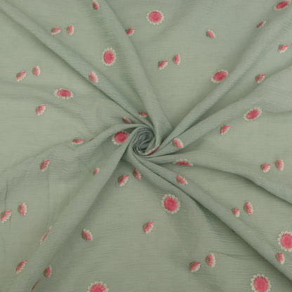 Crush Chanderi Embroidery Fabric