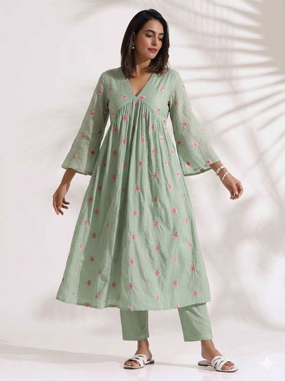 Crush Chanderi Embroidery Fabric