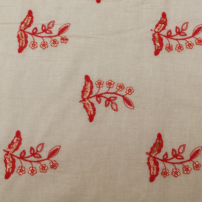 Colored Kora Cotton Embroidery Fabric