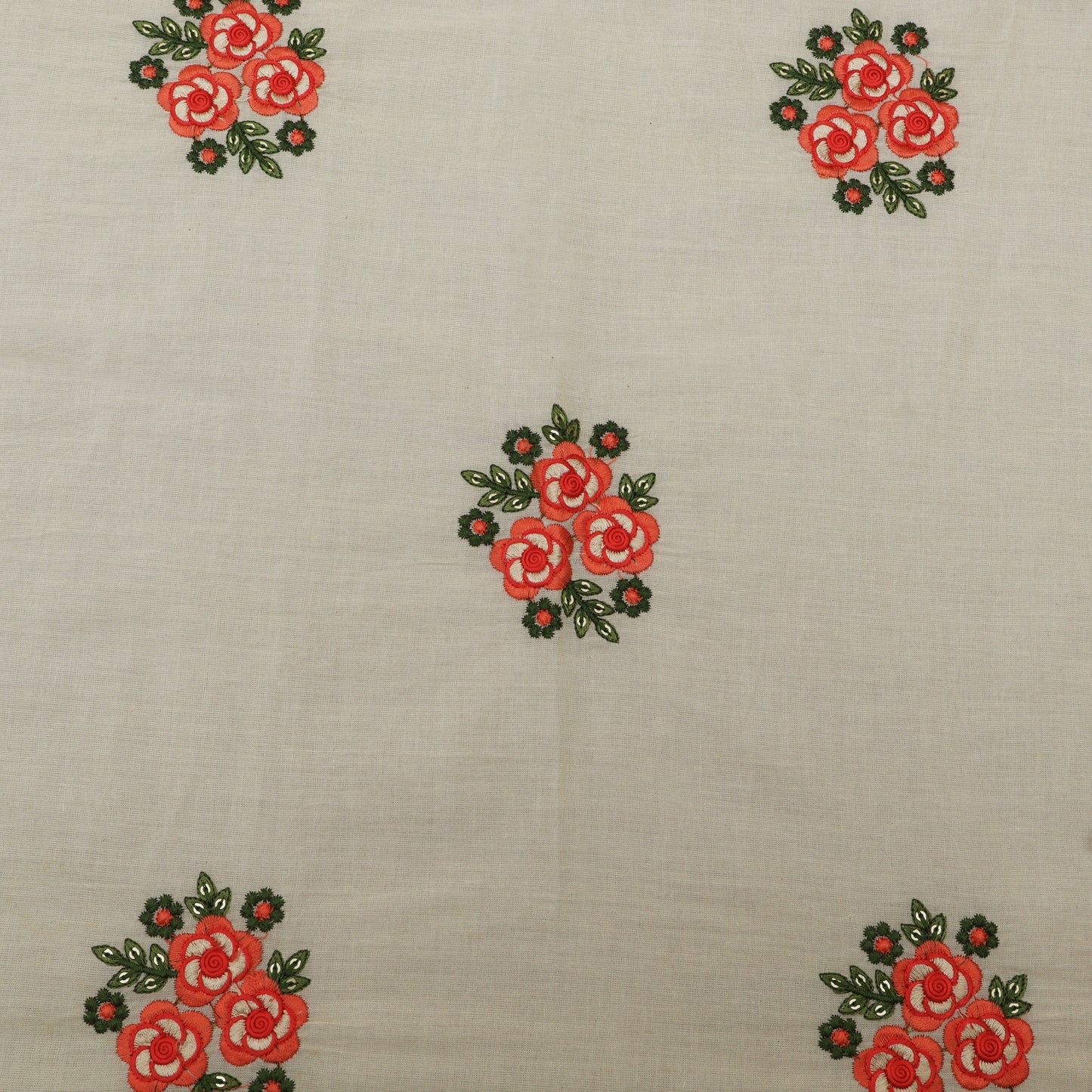 Colored Kora Cotton Embroidery Fabric