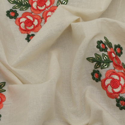 Colored Kora Cotton Embroidery Fabric