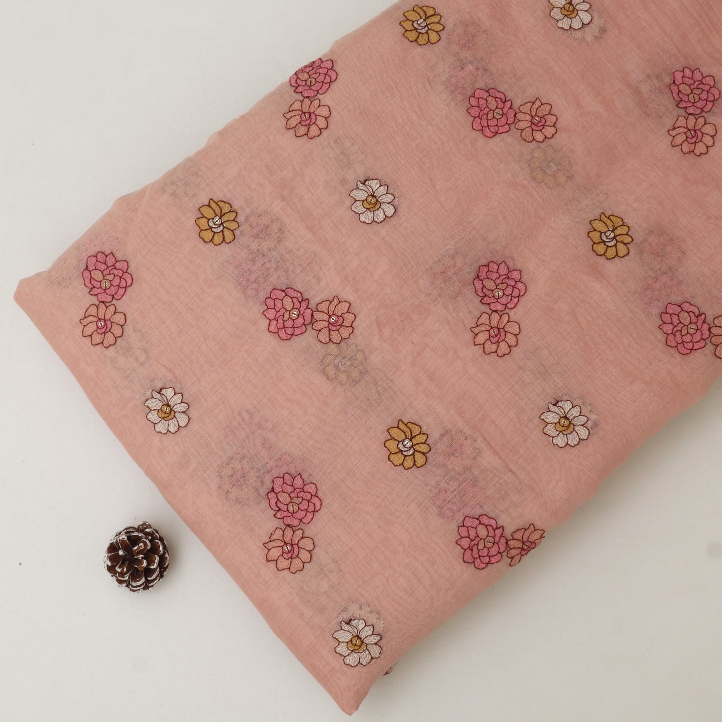 Chanderi Embroidery Fabric