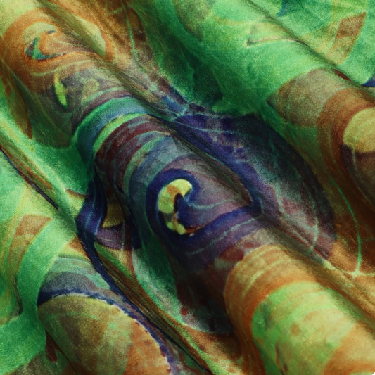 Abstract Velvet Print Fabric