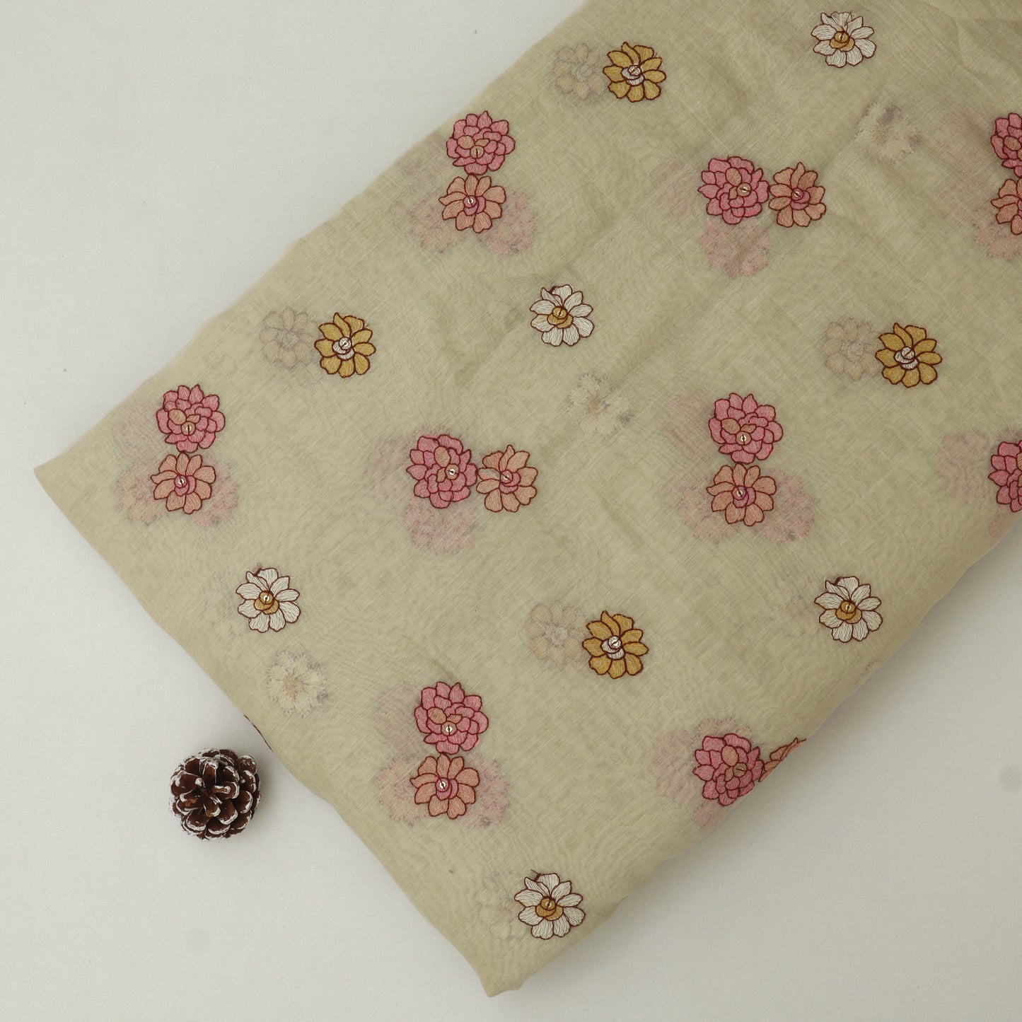Chanderi Embroidery Fabric