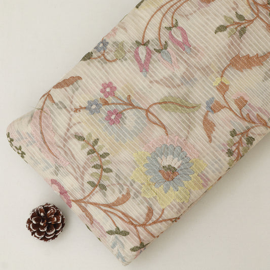 Mul Chanderi Embroidery Fabric