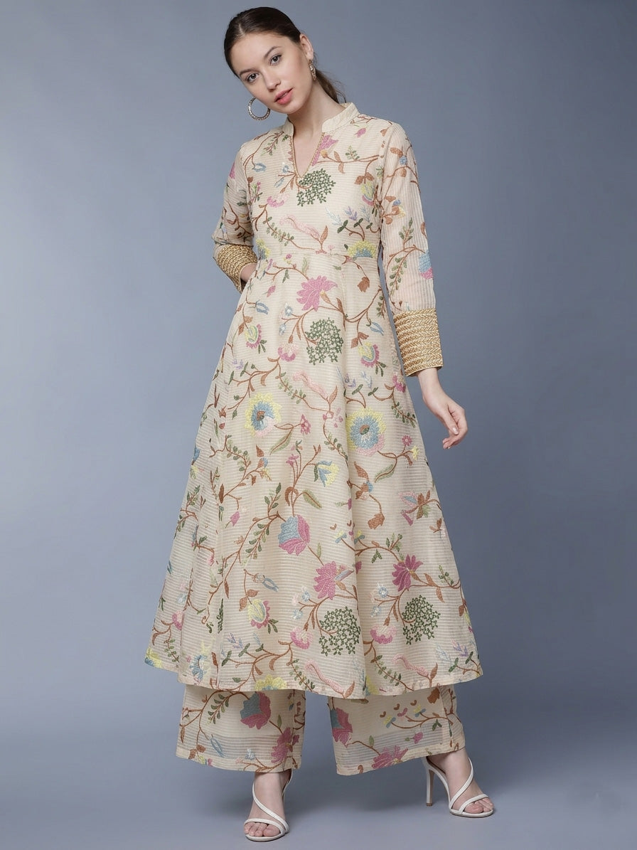 Mul Chanderi Embroidery Fabric