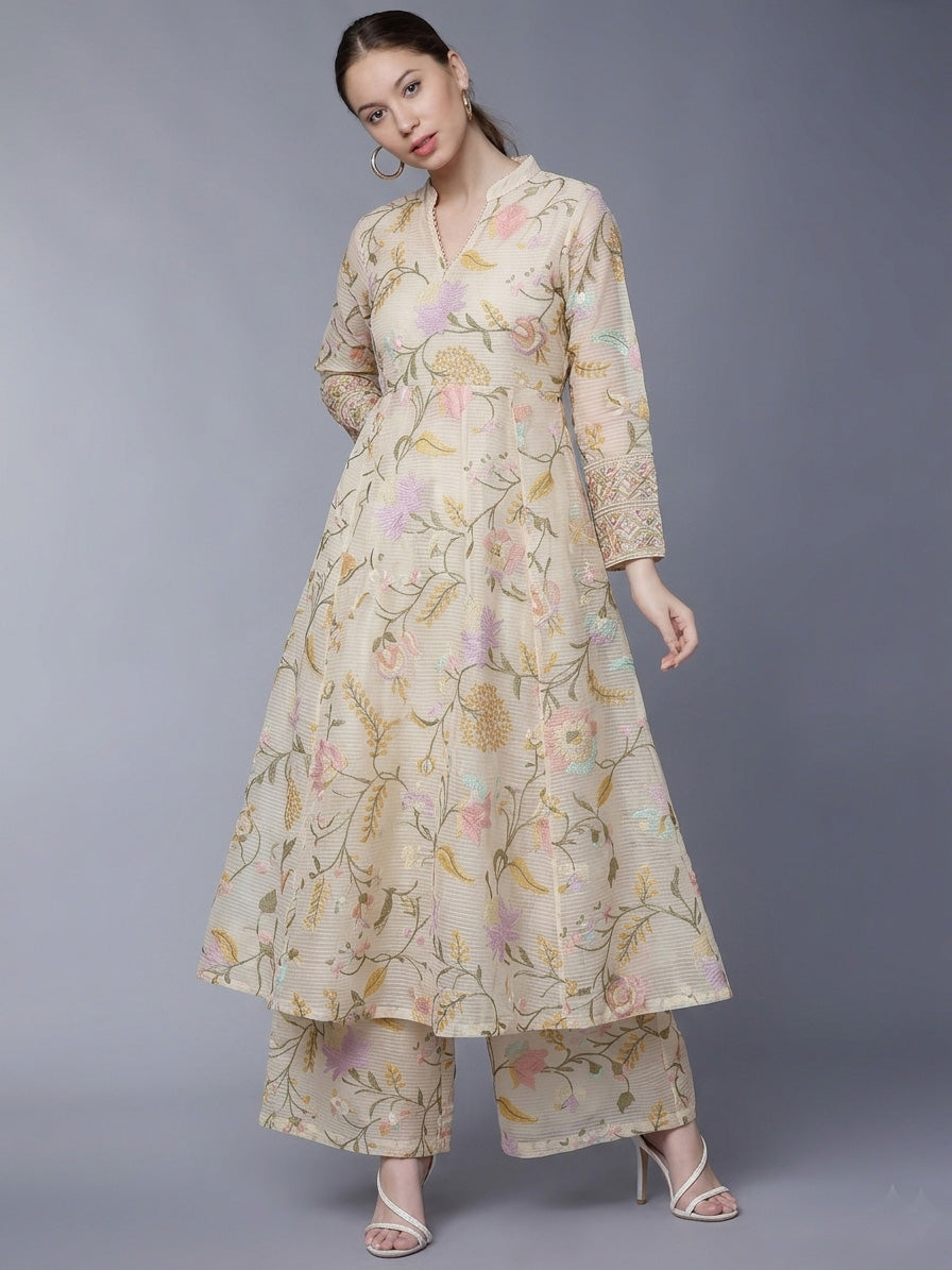 Mul Chanderi Embroidery Fabric