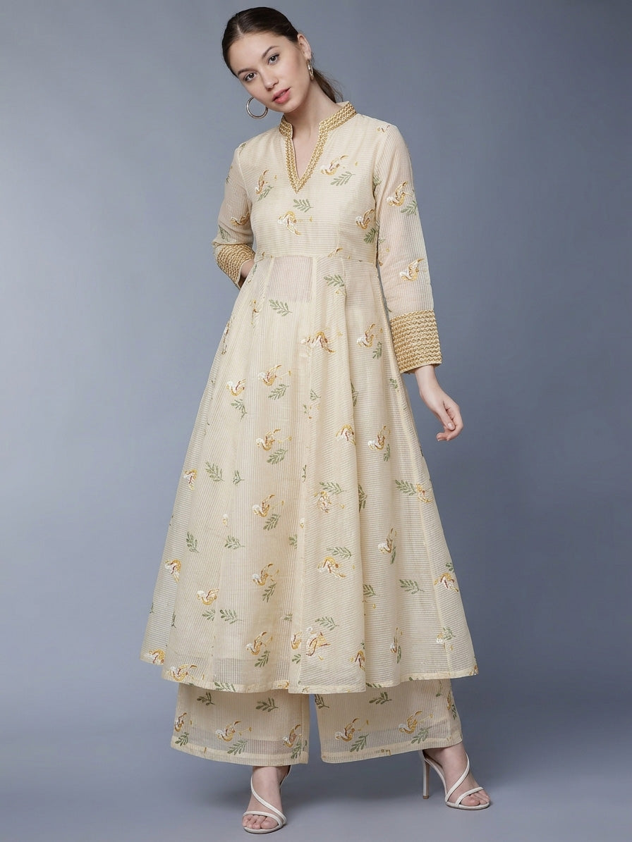 Mul Chanderi Embroidery Fabric