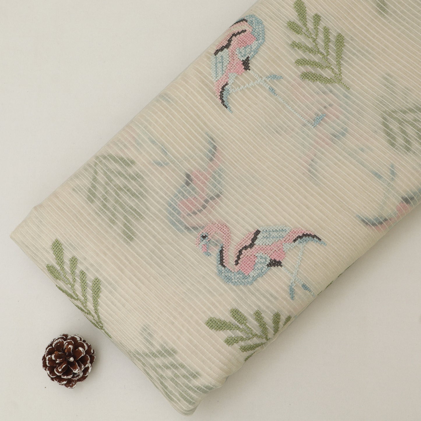 Mul Chanderi Embroidery Fabric