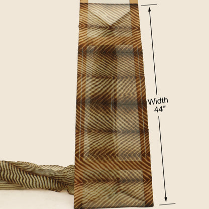 Patterned fabric with measurements on a beige background