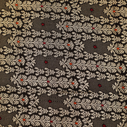 Black Color Katan Meena Brocade Fabric