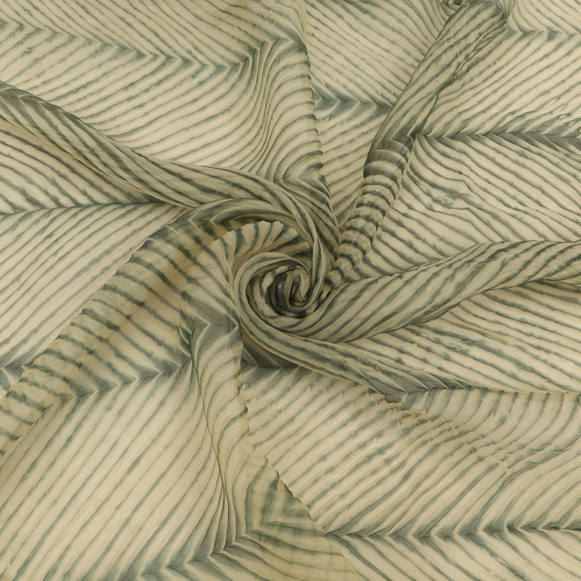 Close-up of striped fabric with a crumpled texture