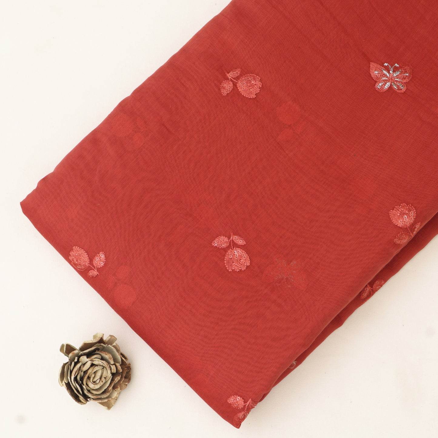Chanderi Embroidery Fabric
