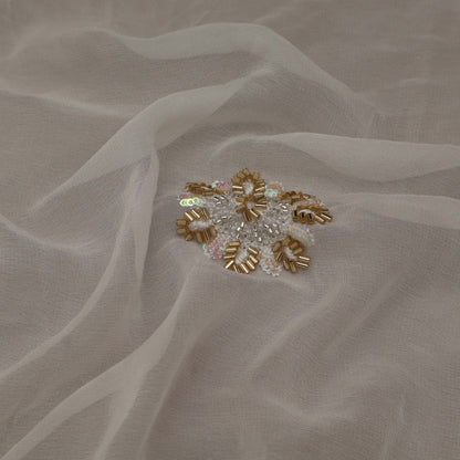 White Color Georgette Embroidery Fabric