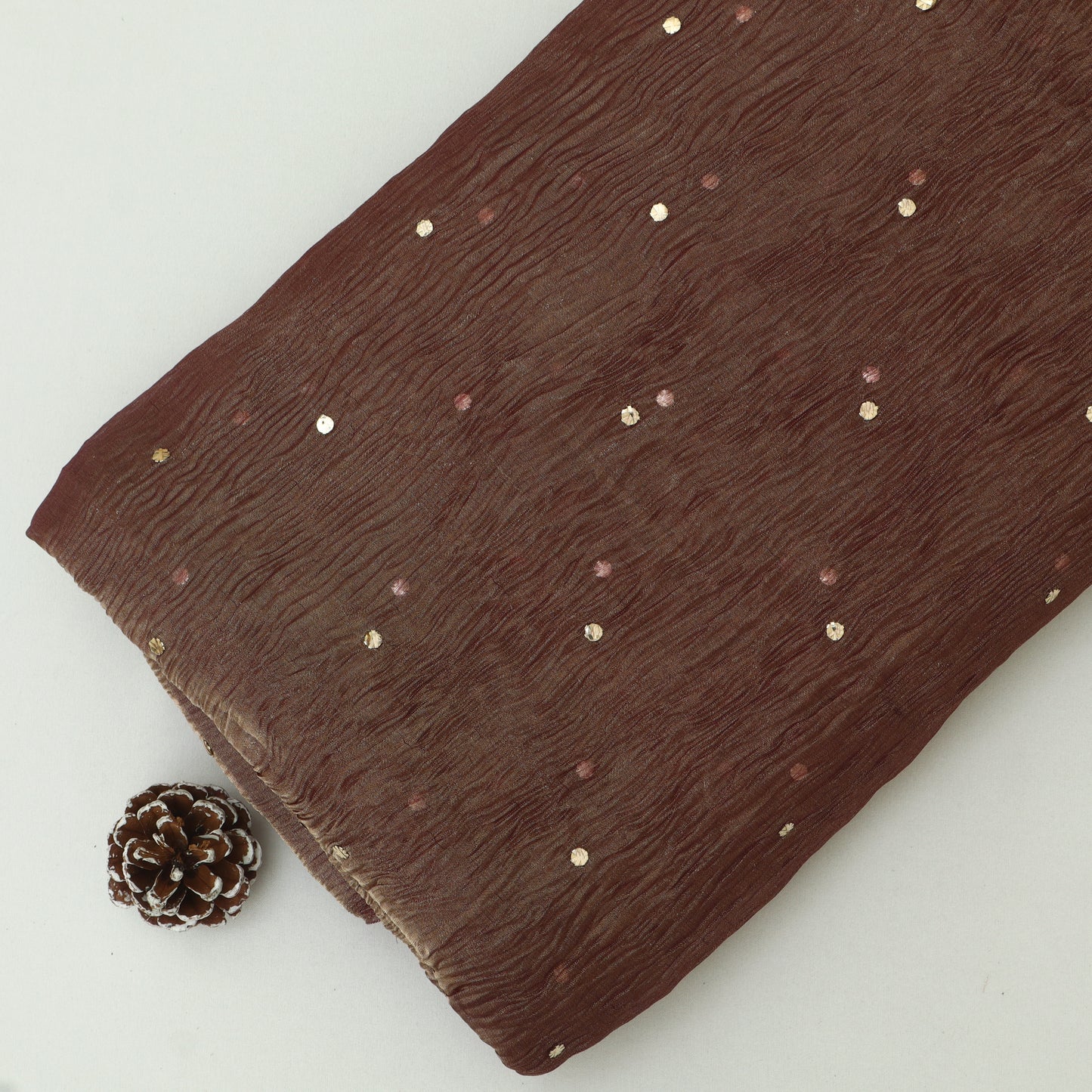 Crush Tissue Mukesh Brocade Fabric