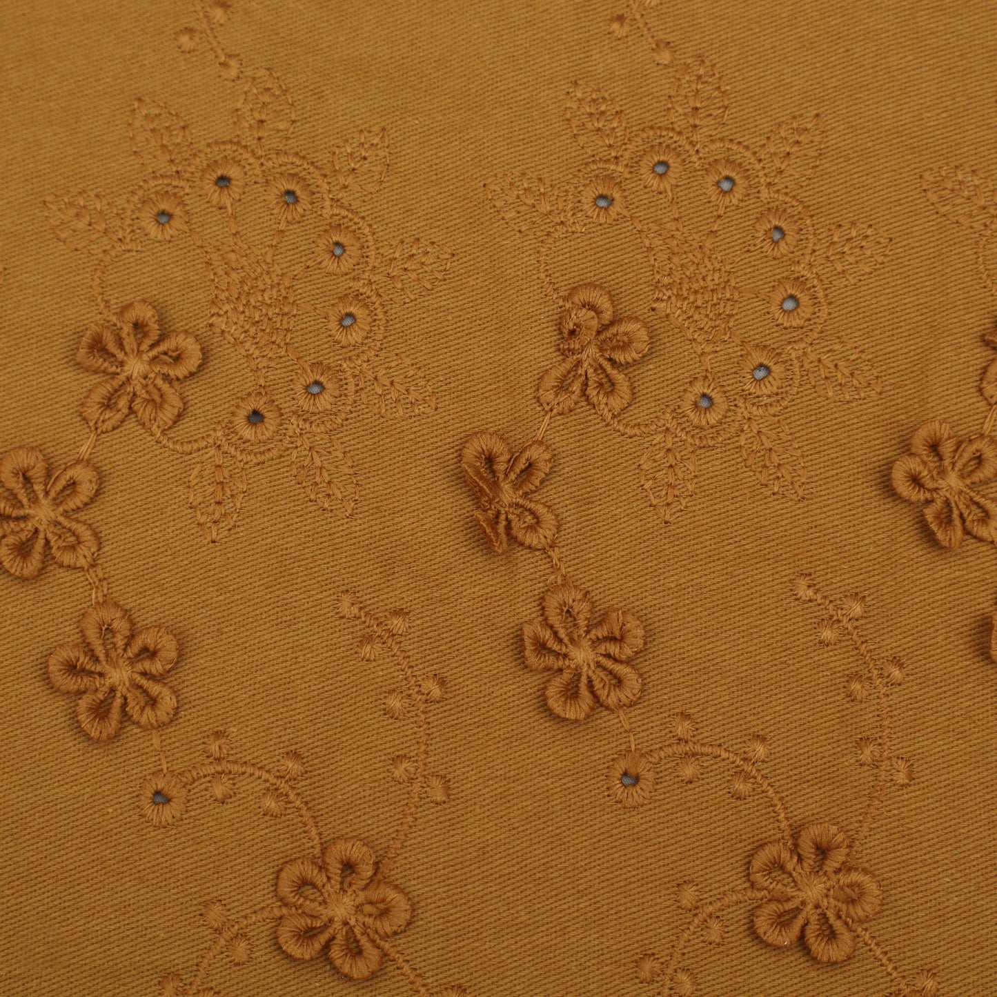 Floral Linen Embroidery Fabric