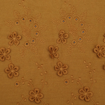 Floral Linen Embroidery Fabric