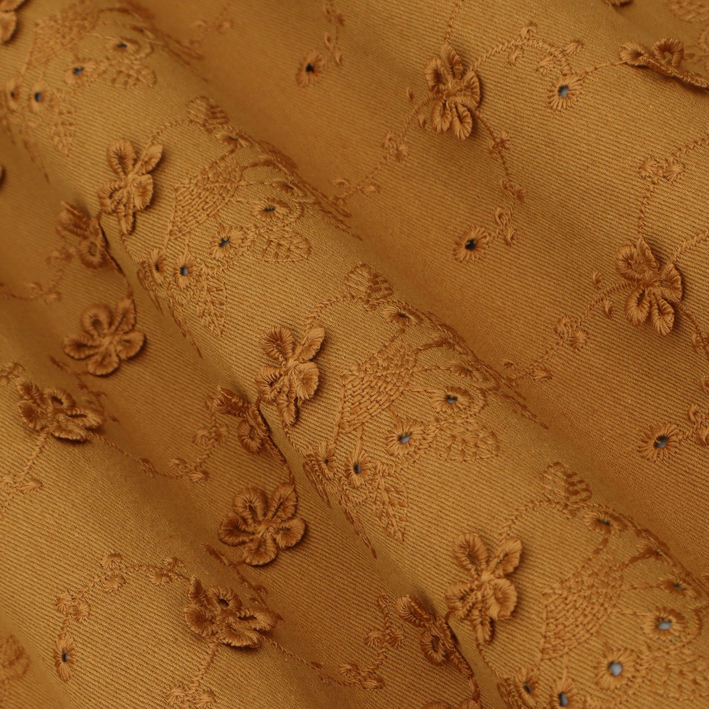 Floral Linen Embroidery Fabric