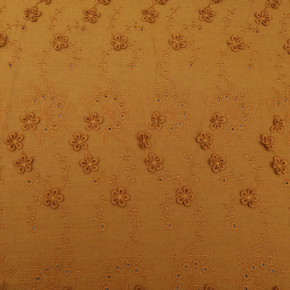 Floral Linen Embroidery Fabric