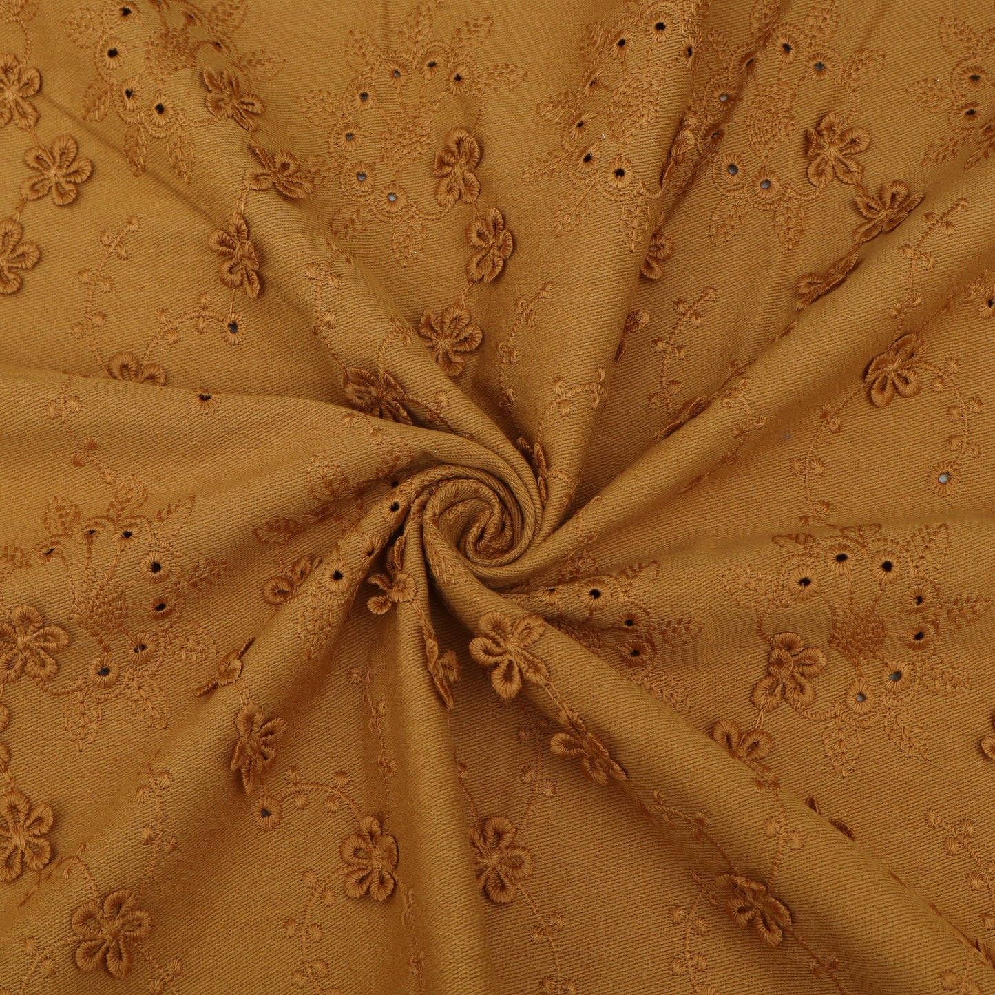 Floral Linen Embroidery Fabric