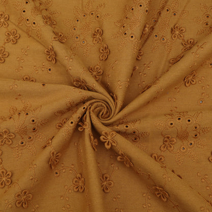 Floral Linen Embroidery Fabric