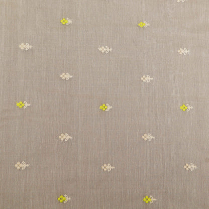 Off-White Color Chanderi Booti Fabric