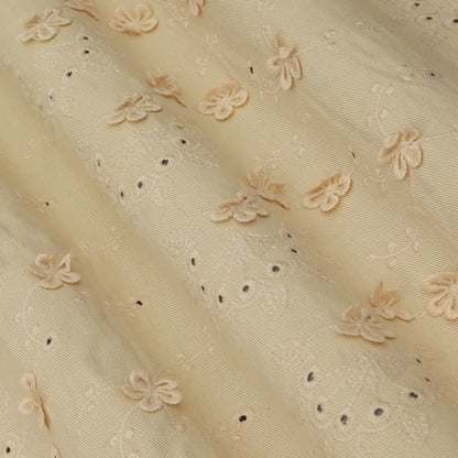 Floral Linen Embroidery Fabric