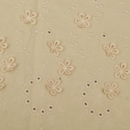 Floral Linen Embroidery Fabric