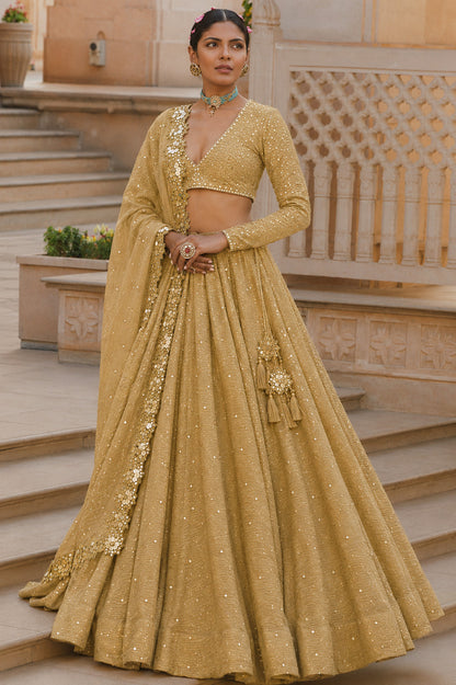 Crush Tissue Mukesh Brocade Fabric
