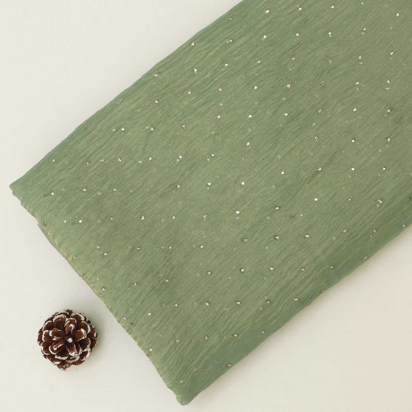 Crush Tissue Mukesh Brocade Fabric