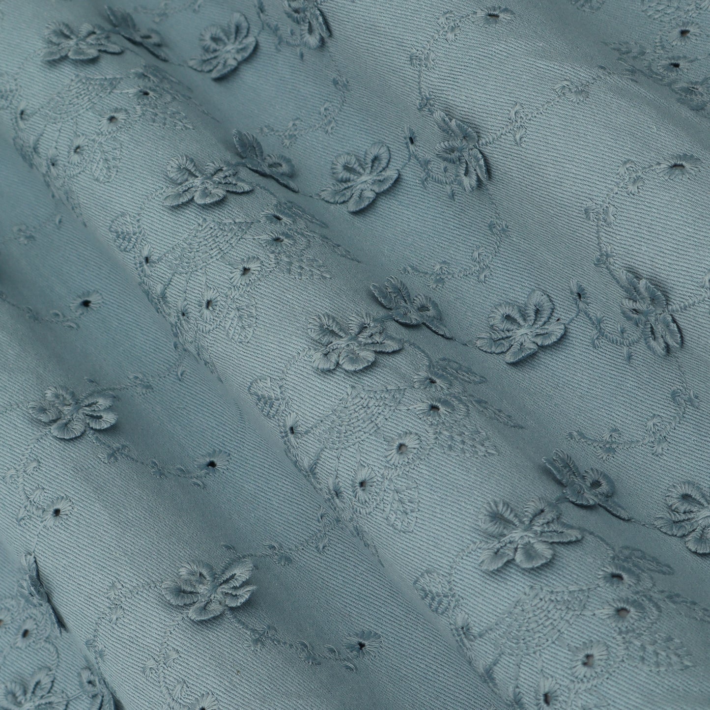 Floral Linen Embroidery Fabric