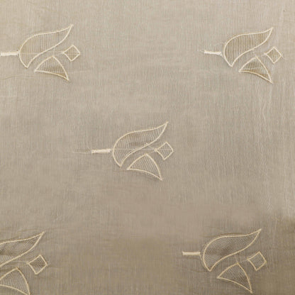Off-White Color Chanderi Embroidery Fabric