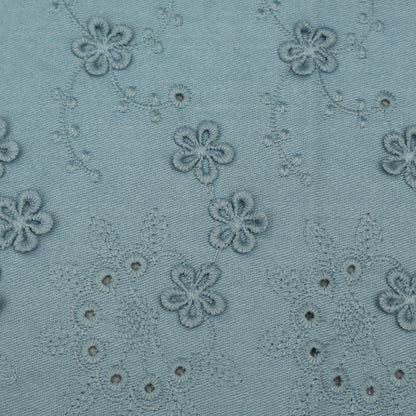 Floral Linen Embroidery Fabric