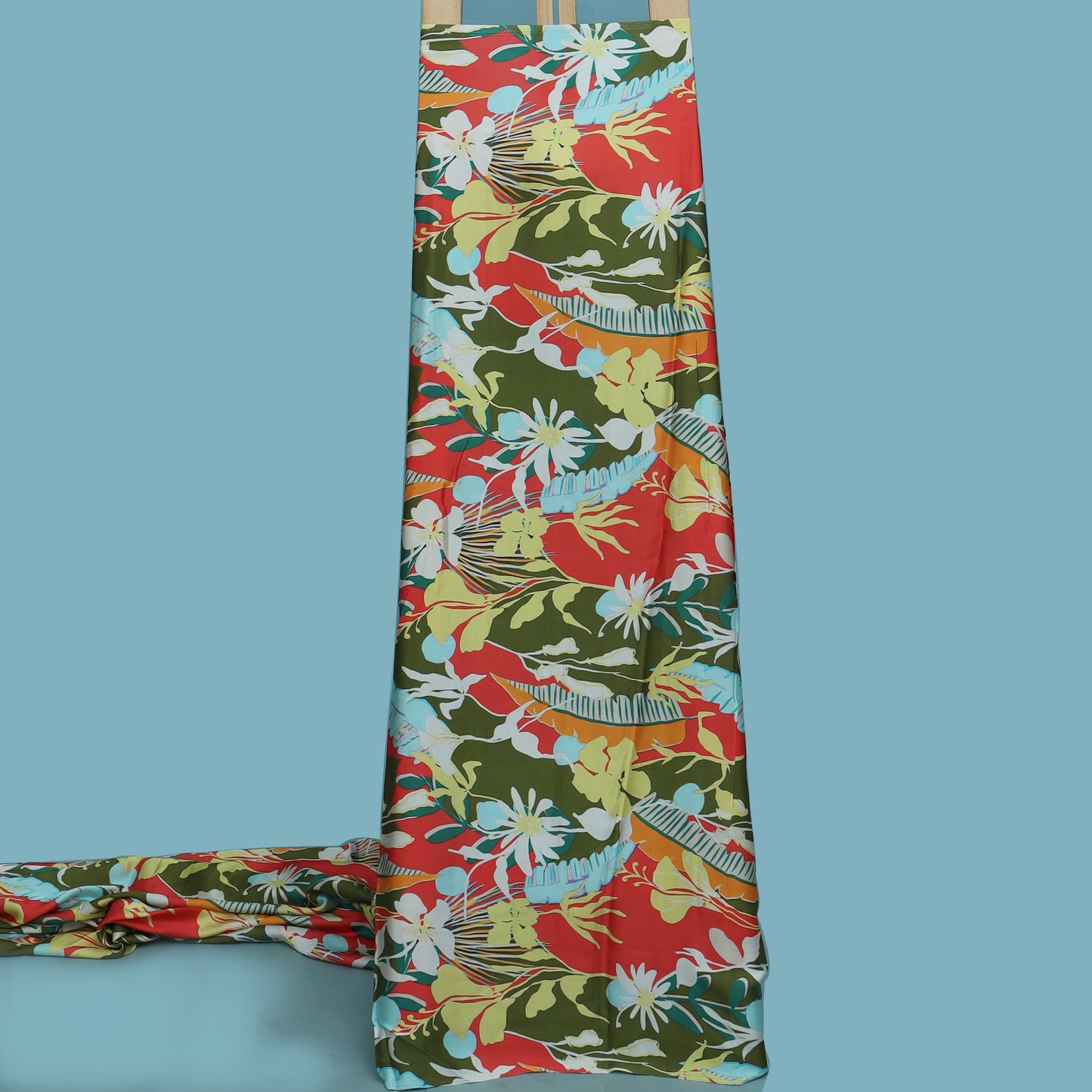 Multi Color Modal Satin Print Fabric