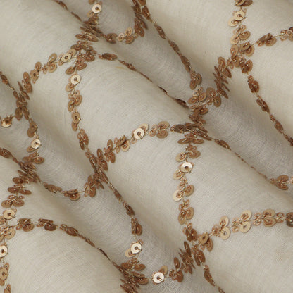 White Color Kora Cotton Embroidery Fabric