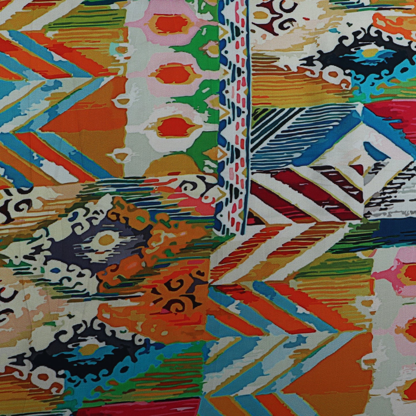 Multi Color Modal Satin Print Fabric