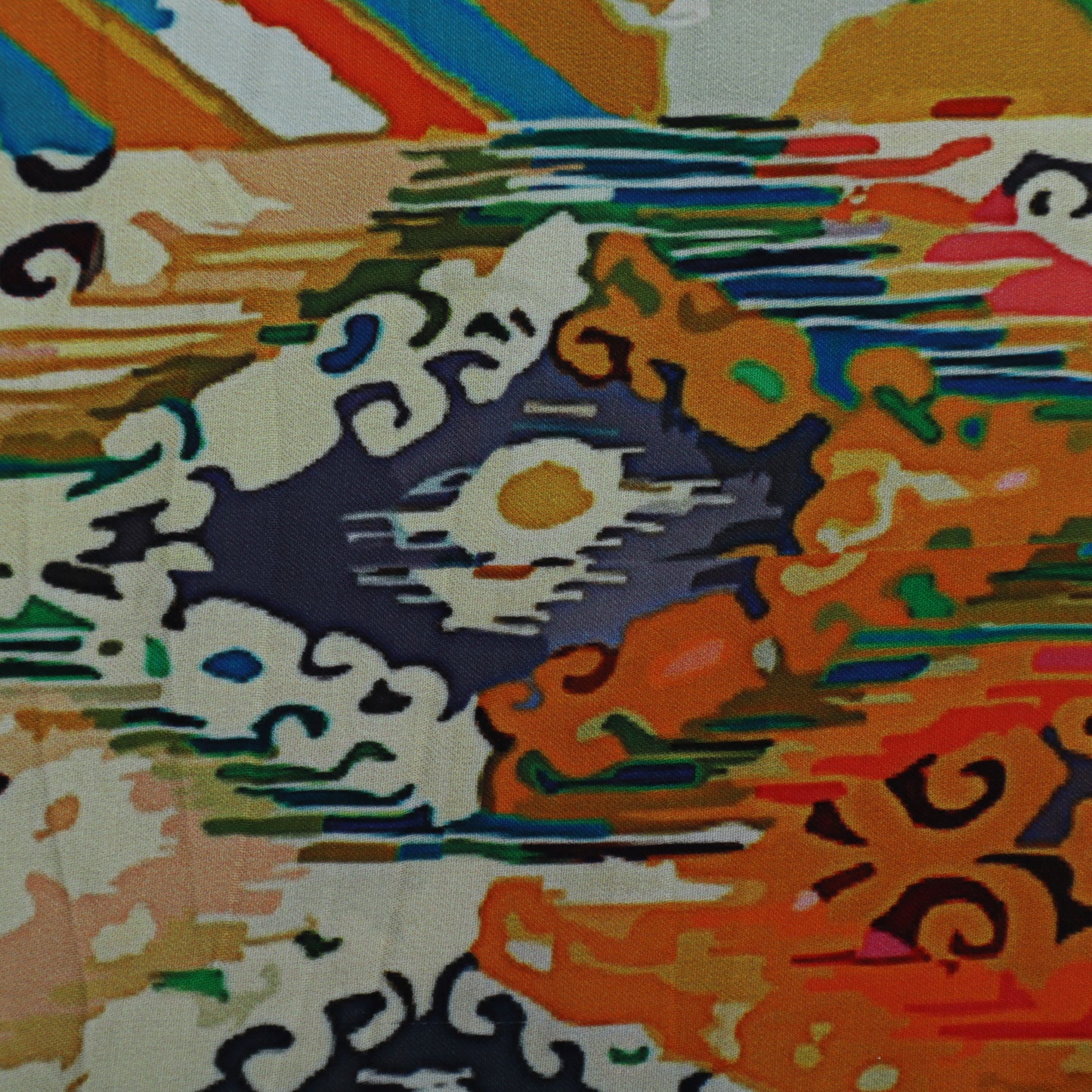 Multi Color Modal Satin Print Fabric