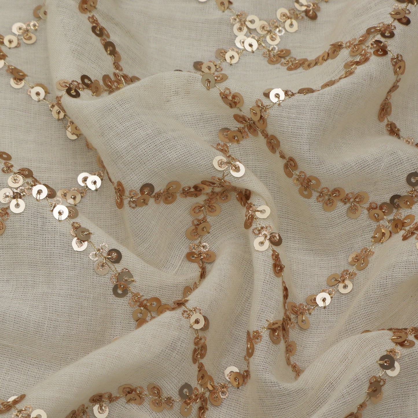 White Color Kora Cotton Embroidery Fabric