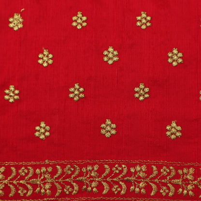 Raw Silk Booti Fabric