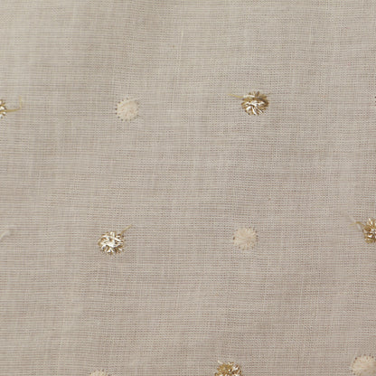 Off White Color Kora Cotton Embroidery Fabric