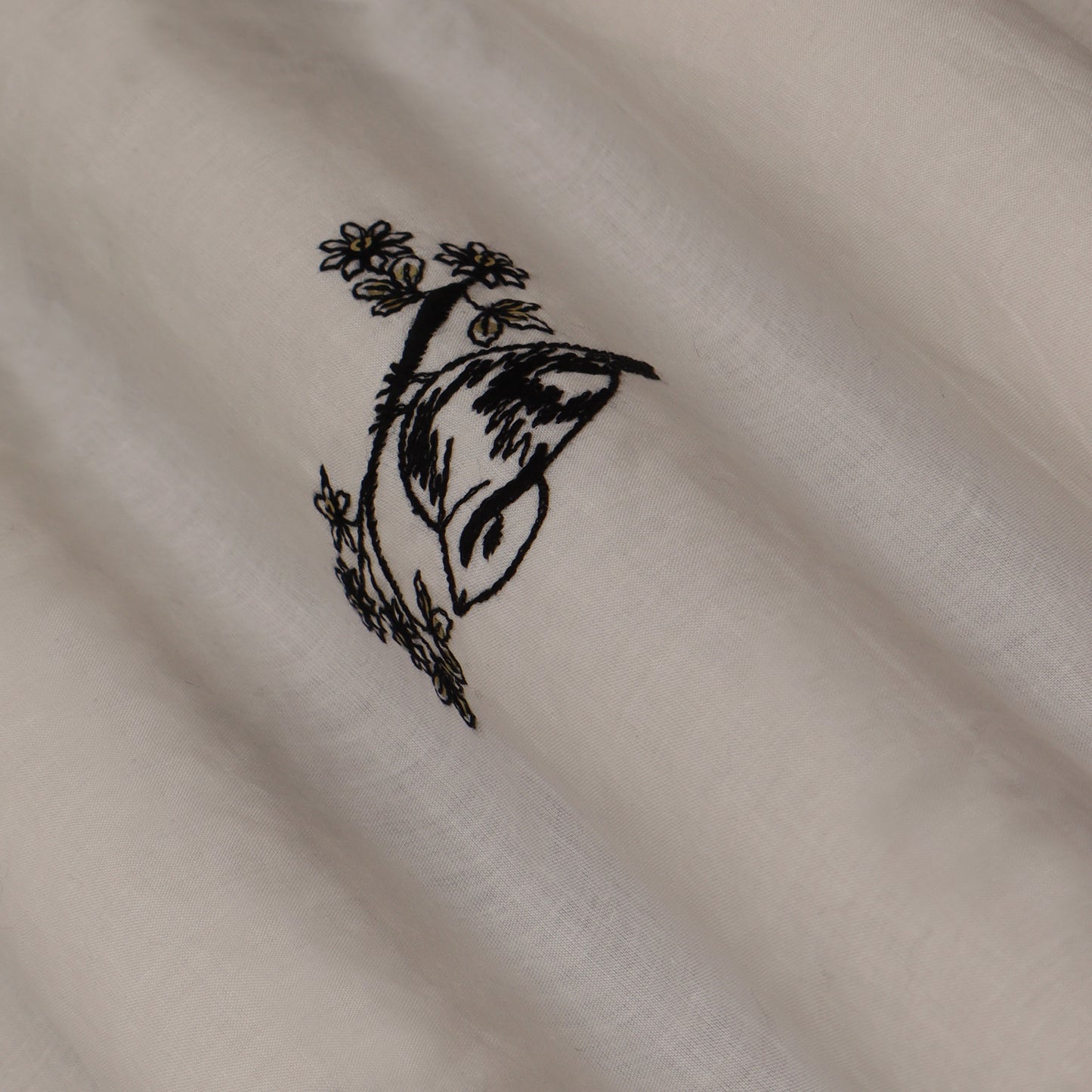 White  Color Cotton Embroidery Fabric