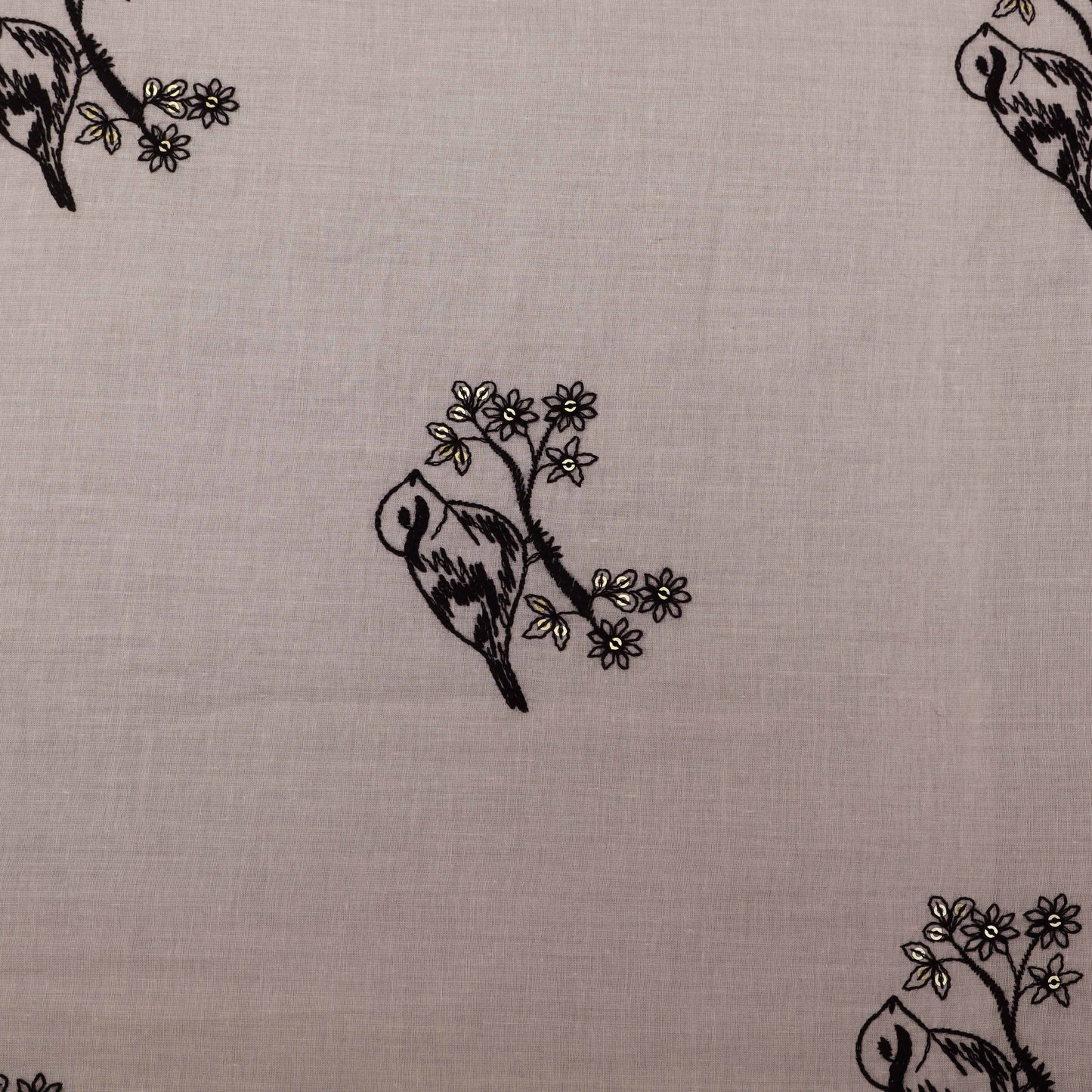 White  Color Cotton Embroidery Fabric