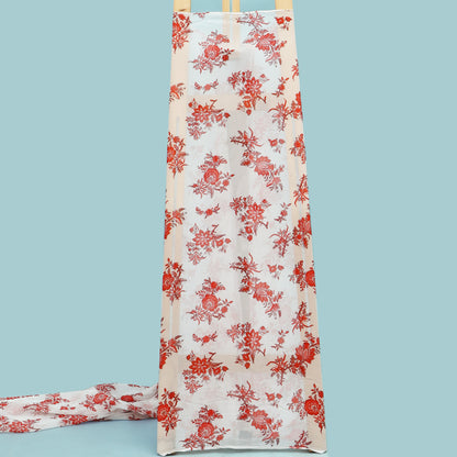 Multicolor Satin Organza Print Fabric