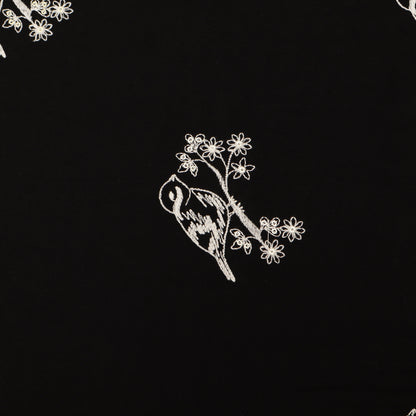 Black Color Cotton Embroidery Fabric