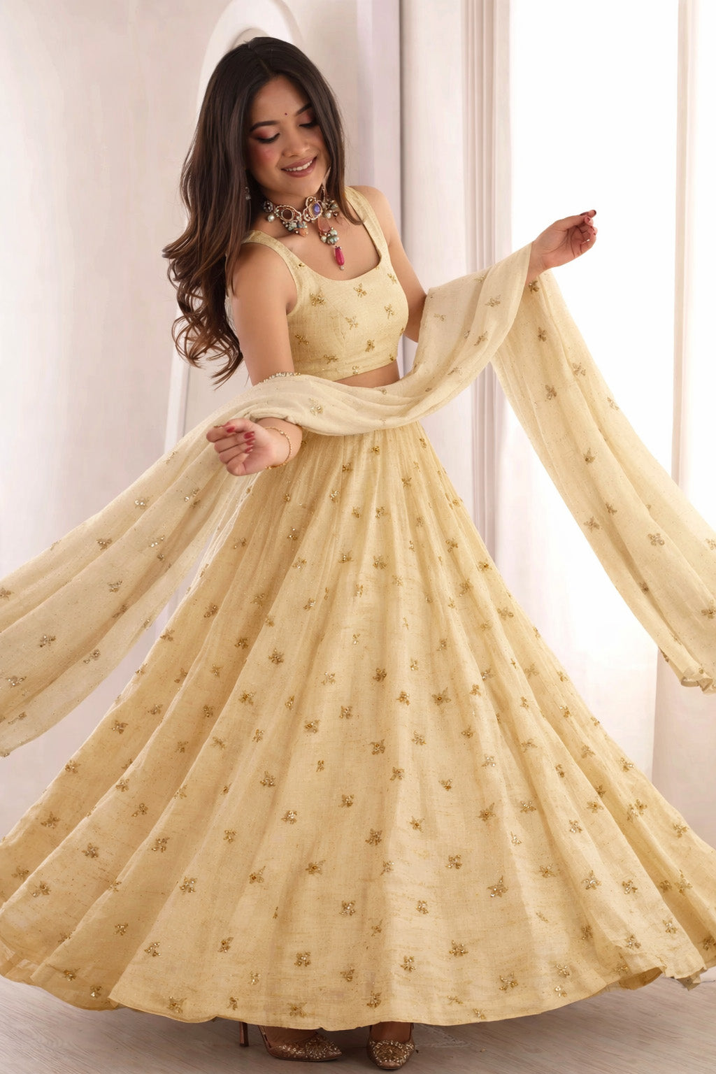 Crush Tissue Booti Fabric