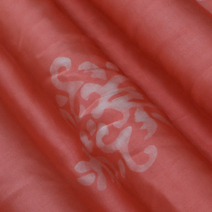 Peach Color Modal Satin Print Fabric