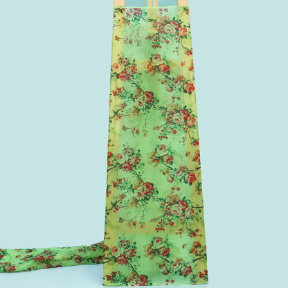 Multicolor Satin Organza Print Fabric