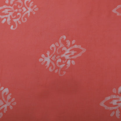 Peach Color Modal Satin Print Fabric